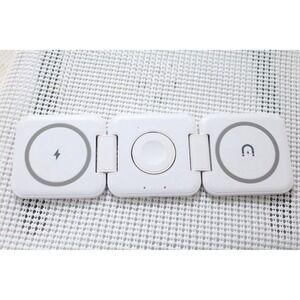 3-in-1 Foldable Wireless Charging Station White SW165 ZG2240 Phone Watch Earbuds